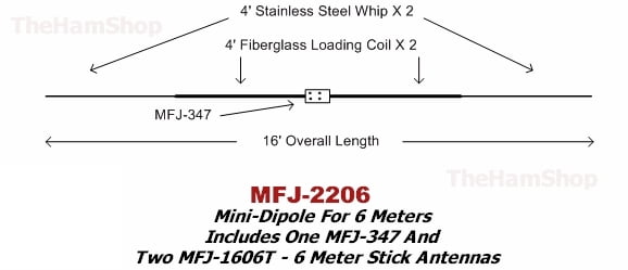 6 Meters MFJ-2206 Mini-Dipole 