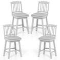 thumbnail image 1 of Costway 25" Counter Height Bar Stools Set of 4 with Slatted Back Padded Seat & Footrest, 1 of 9
