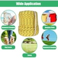 thumbnail image 3 of 1/2 Inch by 100  Double Braid Polyester Arborist Rigging Rope, Tree Rigging Line Utility Rope Nylon Pulling Rope  Your Farm, Boat, Ranch, Construction Site(Yellow), 3 of 6