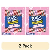 (2 pack) Jolly Rancher Bold Fruit Smoothie Flavored Christmas Holiday Candy Canes Stocking Stuffers, Box 5.28 oz, 12 Pieces
