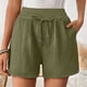 thumbnail image 1 of MKLEKYY Pantalones Cortos Deportivos Holgados de Cintura Alta con Dobladillo Plisado de Doble Capa y Pierna Recta para Mujer, 1 of 4