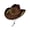 Coffee, variant on Women's Western Cowboy Hat, Embroidered Wide Brim Sun Hat, Adjustable Classic Fedora for Vacation Outfits, Riding & Outdoor Activities Beige One Size
