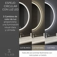 thumbnail image 3 of Espejo Circular Inteligente 45 cm con Luz LED Frontal - Diseño Moderno para Baño o Habitación con Botón Touch, 3 of 8