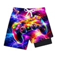 thumbnail image 2 of Glisme Toddler Boys Girls Shorts Graphic Print Elastic Waist With Drawstring Summer Casual Boys Active Shorts Size 2-3 Years, 2 of 4
