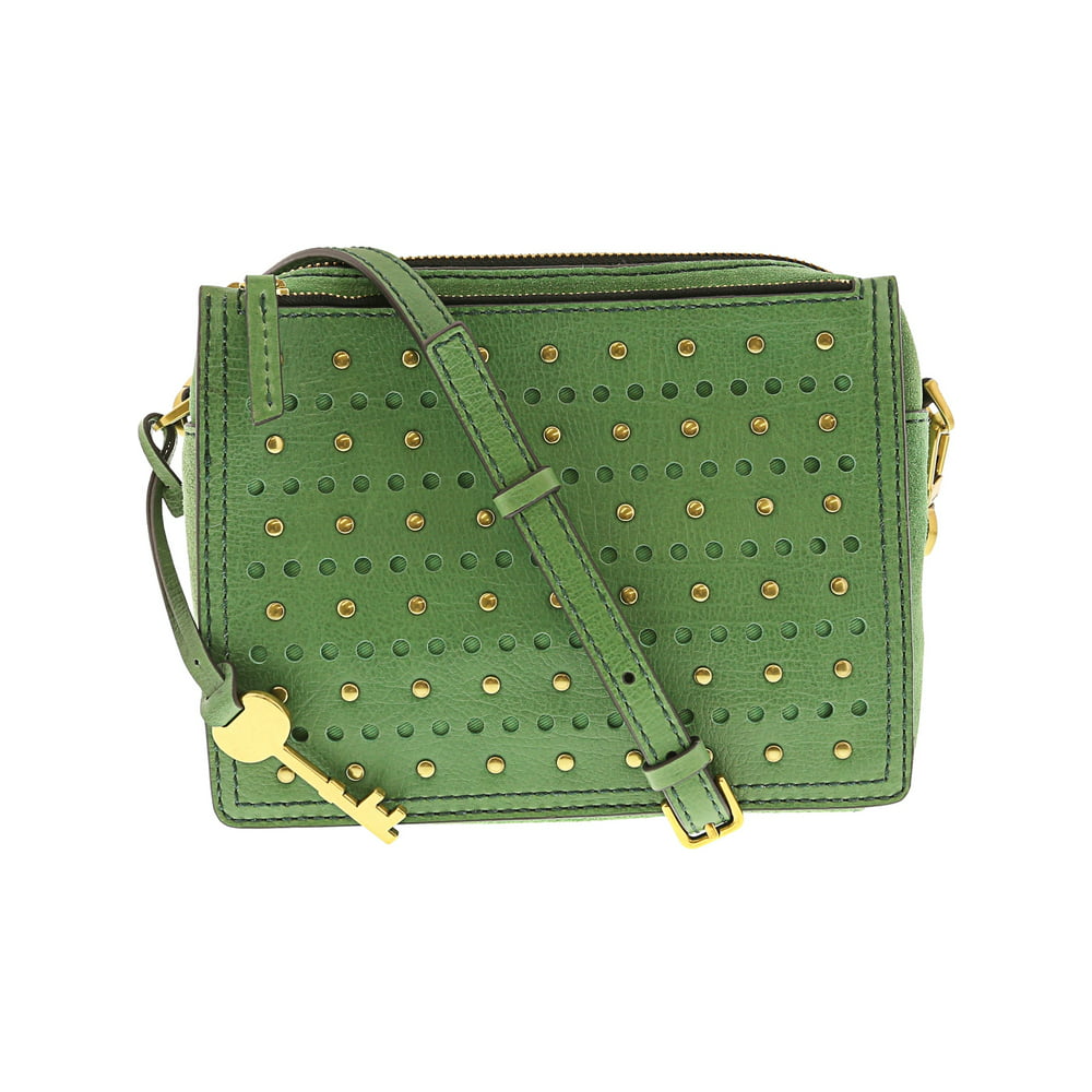Fossil Women's Campbell Crossbody Leather Cross Body Bag - Green With ...