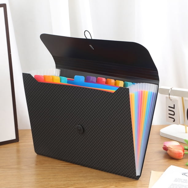 Compartment Retros Business Document Bag Thickened Large-capacity Accordion-style Document Holders Document Accordion Folder Suitable For File Storage