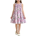 thumbnail image 2 of NAISIBABY Girls Floral Dress, Crewneck Fashion Casual Sleeveless Summer Party Flowy Sundress Purple 9T, 2 of 5