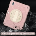 thumbnail image 2 of ELEHOLD Rugged Case for iPad 10th Gen 10.9" 2022, Dual-Layer Heavy Duty Shockproof Case with 360° Rotatable Foldable Kickstand Handstrap Crossbody Shoulder Strap Pencil Holder,Rosegold, 2 of 6