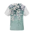 thumbnail image 4 of Cloaraye Womens T Shirts Springs Summer Fall Tops Fashion Floral Print V Neck Lace Short Sleeve Shirts Beach Vacation Clothes, 4 of 4