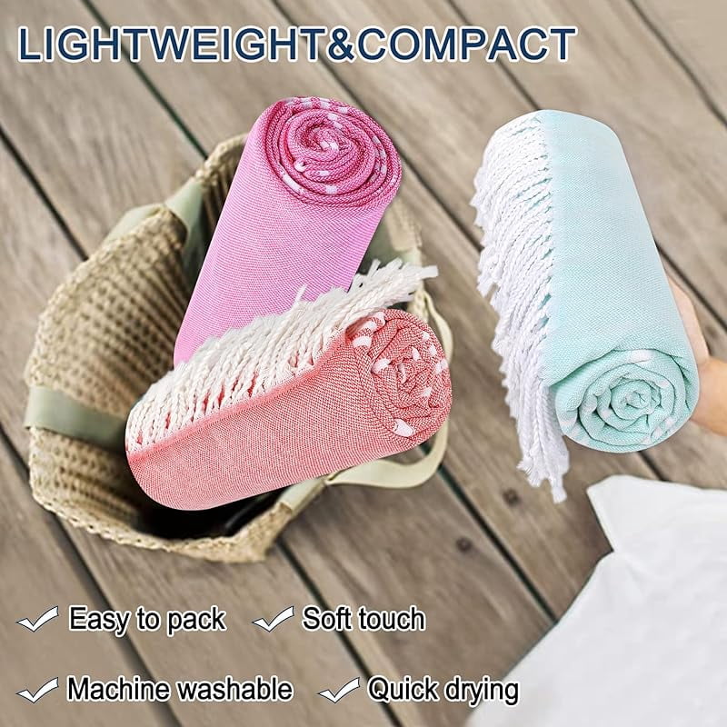 Beach Towel 2 Pack,Sand Free Beach Towels Oversized 39 x 72,Turkish Beach Towel Quick Dry Towel,Lightweight Pool Towels for Adults Travel Towel,Cool Beach Essentials Super Absorbent Towels