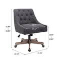 thumbnail image 7 of Swivel Office Chair, Modern Fabric Upholstered Tufted Accent Chair with Adjustable Lift Seat and Casters, Leisure Shell Vanity Chair for Living Room,Bedroom,Charcoal Gray, 7 of 7