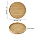 thumbnail image 2 of Unique Bargains 8' Round Wood Serving Tray Decorative Platter Home Kitchen Candle, 2 of 6