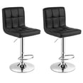 thumbnail image 1 of Bronte Living Leatherette Bar Stool 360 Swivel, Adjustable Height 24" to 33" Mid-Backrest, with Hard Floor Protection Rubber Band - Series Clementine - Set of 2, 1 of 9
