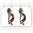 thumbnail image 2 of Two Kokopelli, Tribal Inspired Theme (36x54 Giclee Gallery Art Print, Vivid Textured Wall Decor), 2 of 3
