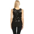 thumbnail image 3 of Feinuhan Fashion Sequin Strap Sheer Ruffle Hem Sparkly Party Crop Tank Tops For Women, 3 of 5