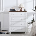 thumbnail image 3 of White 4 Drawer Dresser, Wood Bedroom Dresser with Tall Storage Unit, Modern Wide Chest of Drawers with Metal Handles Large for Closet for Room Living Room Entry Hallway Furniture, 3 of 9