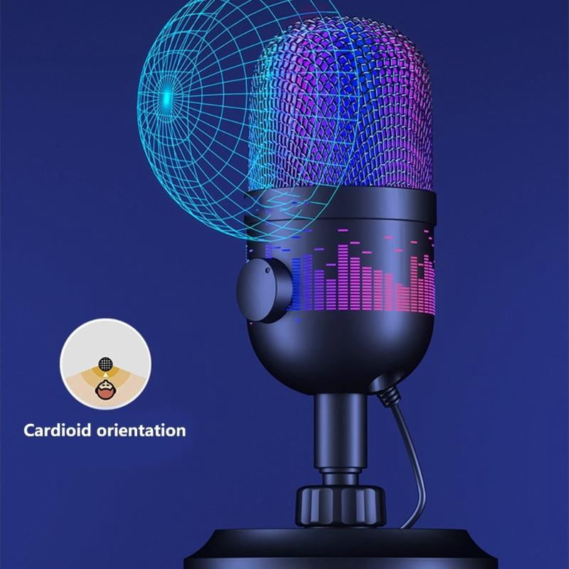lanema LED Lighting USB Microphone for Gaming and Streaming Compatible for PC Computer Gaming Consoles Computers Accessories