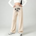 thumbnail image 2 of WMQPNNS Girl's Baggy Sweatpants Straight Leg Joggers Pants Toddler Girls Sweatpants 4T Prints Drawstring Workout Pants with Pockets Clothes for Girls, Size 11-12 Years, Khaki, 2 of 4
