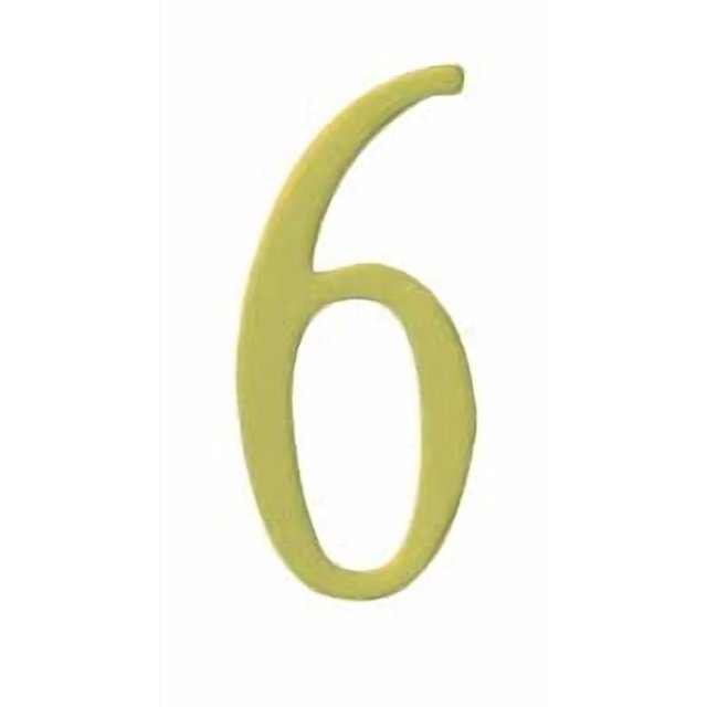 Número de Dirección Special Lite de Latón Autoadhesivo de 3 Pulgadas Número 6