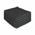 thumbnail image 1 of Charcoal Rectangle Pouf, Simplistic Rhombuses Grid Pattern Illustration of Greyscale Argyle, Under Desk Foot Stool for Living Room Office Ottoman with Cover, 25", Grey and Charcoal Grey, by Ambesonne, 1 of 4