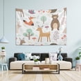 thumbnail image 5 of Forest Animals Tapestry Wall Hanging Tapestries Happy Colorful Hippie Psychedelic Art Polyester Carpet Wall Decorative for Living Room Bedroom 60x51inch, 5 of 7