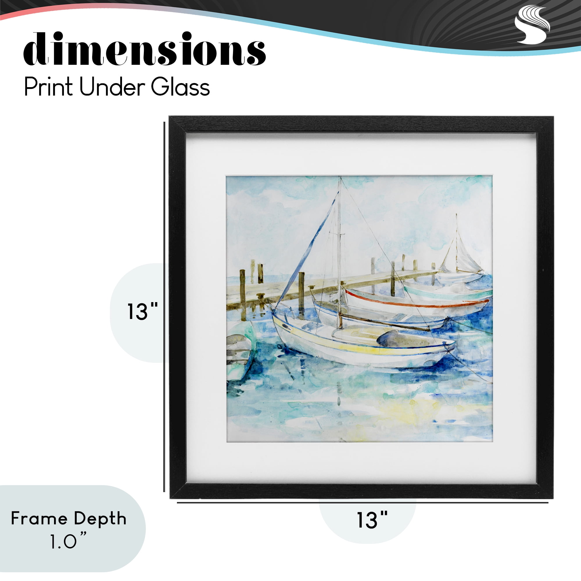 Stupell Industries Docked Sails on Stormy Seas Black Framed Print Under Glass, design by Lorenzo Collective