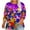 Purple Plus Size Blouse for Women_j, variant on CYMMPU Summer Trendy Shirts 3/4 Sleeve Round Neck Flower Printed Blouses for Women Dressy Casual Loose Fit Tunic Tops Spring Tops Plus Size T-Shirt XXXL