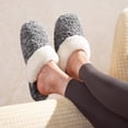 thumbnail image 4 of HomeTop Women's Cute Fuzzy Memory Foam Scuff Slippers Comfy Bedroom Lightweight Indoor House Shoes with Luxury Fluffy Collar Cloud Gray, 5-6 US, 4 of 7