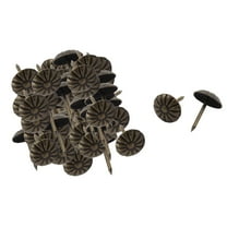 Furniture Chrysanthemum Pattern Upholstery Tack Nail Bronze Tone 11 x 16mm 80pcs