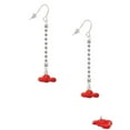 thumbnail image 2 of Delight Jewelry Resin Puffy Red Lobster - Silver-tone Long Sparkle Dangle French Earrings, 2 of 4