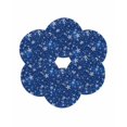 thumbnail image 7 of 13 Inch Round Placemats Set of 6, Blue Snowflake Christmas Non Slip Heat Insulation PP Table Mats, Winter Xmas Snowflake Washable Place Mats for Kitchen Dining Party Table Decor, 7 of 7