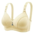thumbnail image 2 of Gymayou Women’s Thin Cup Wireless Lift Bra Anti Sagging Side Support Bra Full Coverage Comfort Bra With Removable Thin Bust Pads Beige A, 2 of 9