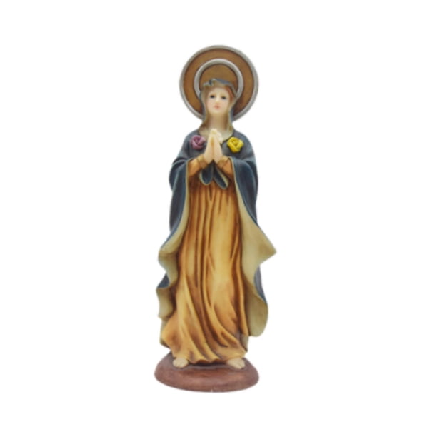 Estatua de Virgen María, figura religiosa, adorno coleccionable, escultura de resina para centros de mesa de interior, dormitorio y sala de estar.