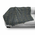 thumbnail image 2 of Antique Oriental Soft Flannel Fleece Throw Blanket, Vintage Look Colorful Art Deco Inspired Illustration, Cozy Plush for Indoor and Outdoor Use, 50" x 60", Dark Slate Blue Sepia, by Ambesonne, 2 of 5
