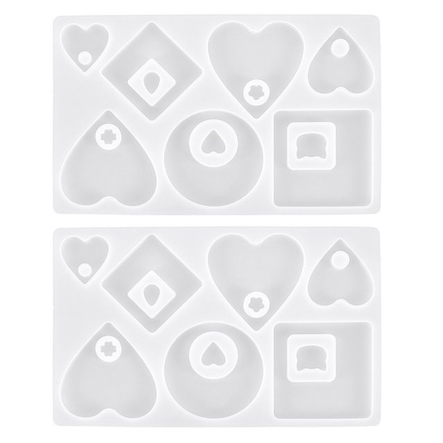 2 piezas moldes epoxi silicona colgante suéter cadena oreja joyería que hace moldes
