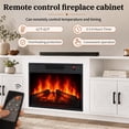 thumbnail image 3 of Ktaxon 70" Farmhouse TV Stand with Fireplace, Wood Entertainment Center with LED for TVs up to 80", 4 Barndoor Storage, 23" Electric Fireplace Mantel, White, 3 of 7
