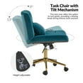 thumbnail image 4 of Adjustable Modern Swivel Velvet Desk Task Chair for Makeup Vanity Teal, 4 of 8