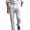 White, variant on Nestiefly Men's Linen Pants Business Casual Linen Dress Pants Lightweight Straight Leg Dress Pants Summer Trousers White L
