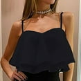 thumbnail image 3 of Mittory Spaghetti Strap Tank Top for Women Summer Ruffle Tiered Sleeveless Shirt Fashion Beach Vacation Clothes, 3 of 5