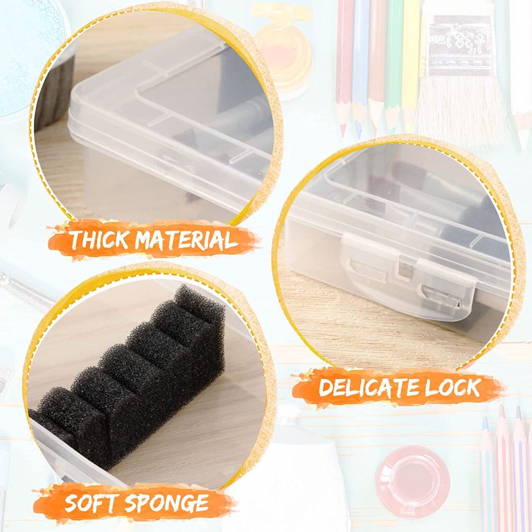  3 Pcs Paint Brush Storage Containers with Foam Inserts