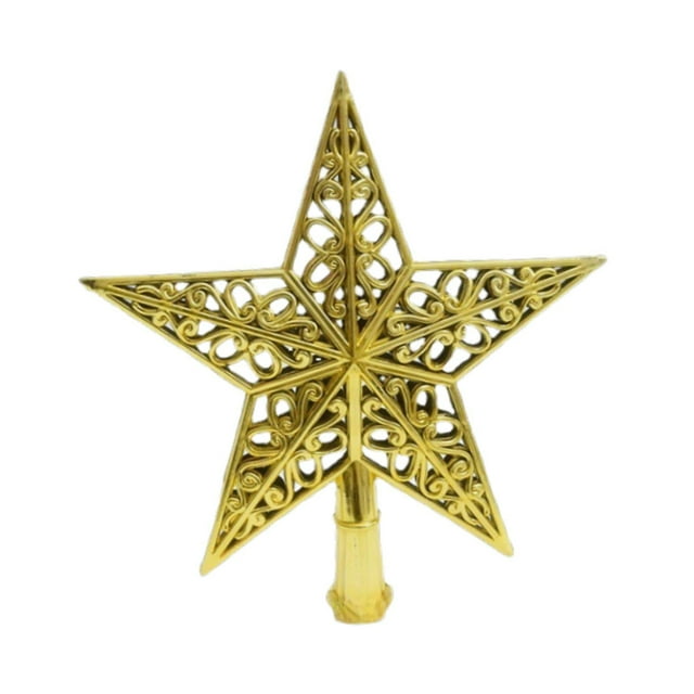 Adorno para de Navidad, diseño hueco de regalo, decoración navideña creativa, adorno de estrella para decoración navideña, oficina, hogar, , Oro
