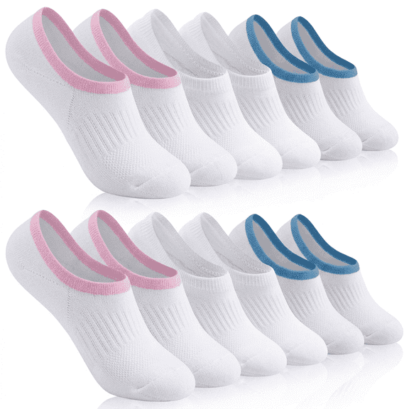 6 Pairs Socks Womens Cushioned Low Cut Invisible Liner Socks for Sneakers Casual Daily Wear