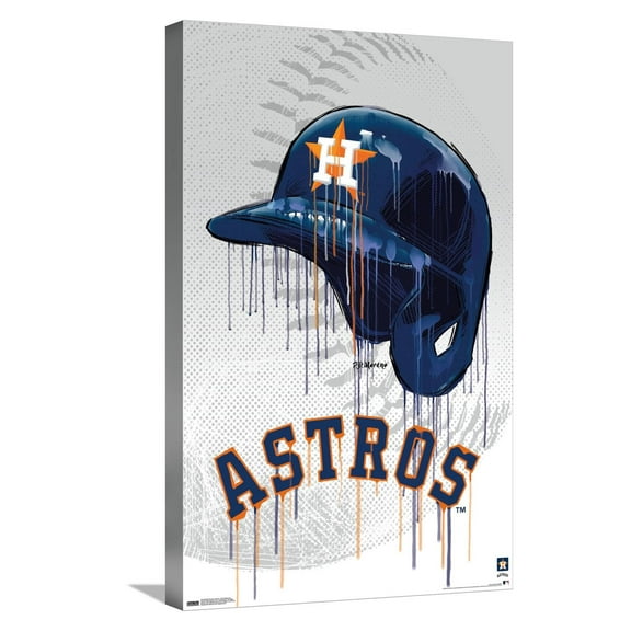 MLB Houston Astros - Drip Helmet 22 Canvas Wall Poster, 14.725" x 22.375"