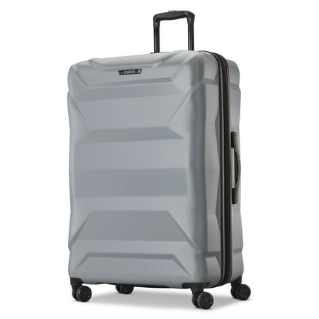 American Tourister Armour XLT Hardside Large Checked Luggage with Spinner Wheels - Grey