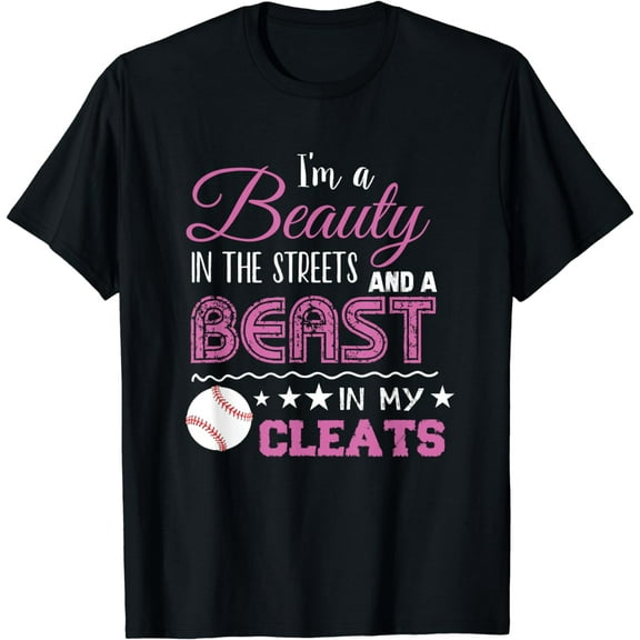 Softball Gift For Teen Girls Cute Saying Beast In My Cleats T-Shirt