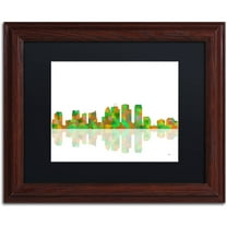 Trademark Fine Art "Tampa Florida Skyline" Canvas Art by Marlene Watson Black Matte, Wood Frame