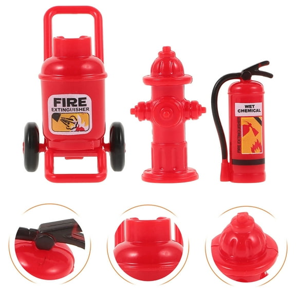 Niceauty 1 Set of Miniature Fire Hydrant Ornament Plastic Indoor Play Doll House Accessory