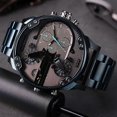 thumbnail image 5 of Men Watch Large Dial Double Movement Rubber Coated Steel Belt Quartz Watch, 5 of 5