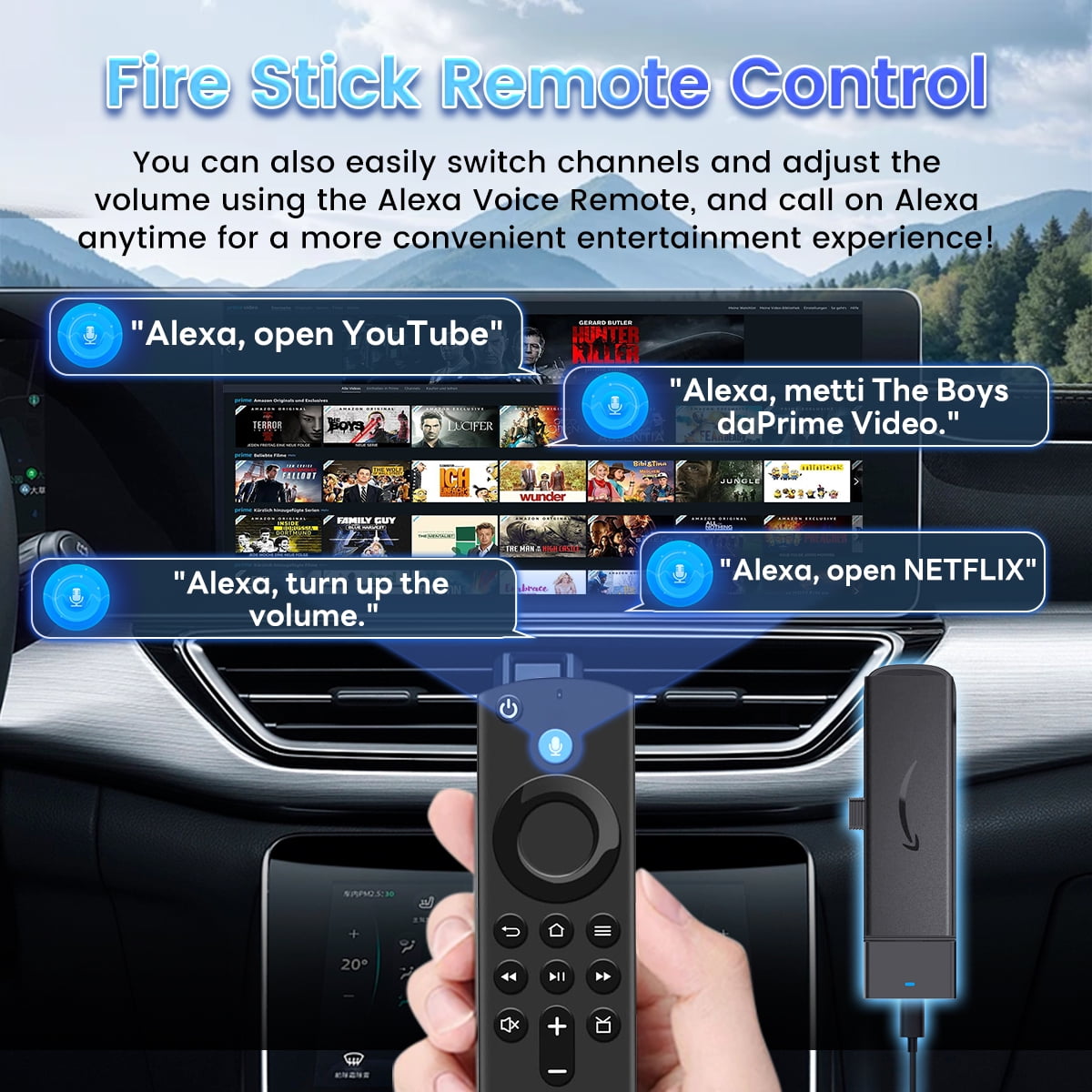 CarlinKit CarPlay TV Input Adapter for Amazon Fi-re TV Stick 1080P Fi-re-TV-Stick 4K Streaming Device CarlinKit Fi-reDrive Link TV Source to Car Player HDMI Apdater