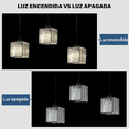 thumbnail image 2 of Lámpara Colgante Techo Cristal Moderna Decorativas 3 Piezas Negro BLOOSOM, 2 of 4